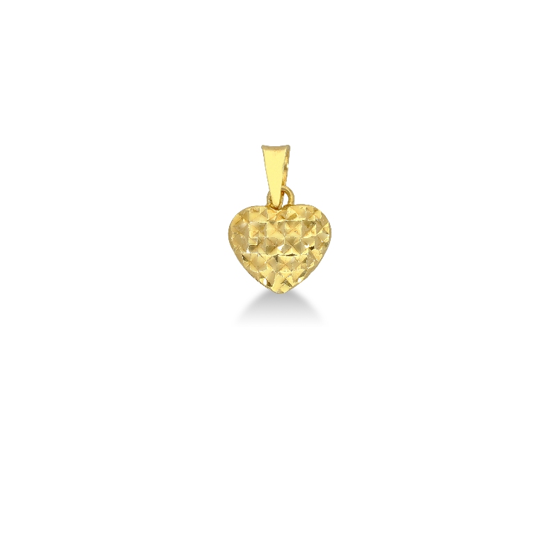 Pendentif cœur diamanté en or jaune 18k