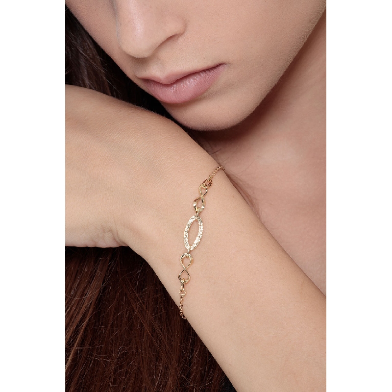 Bracelet fantaisie pour femme en or jaune 750