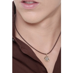 Pendentif en or blanc et jaune 18 carats avec rose des vents 2