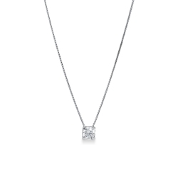 Puce quatre griffes en or blanc 18K avec zircon central