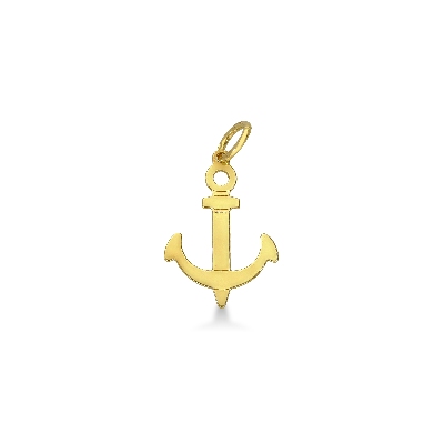 Pendentif unisex Ancre en or blanc 18k