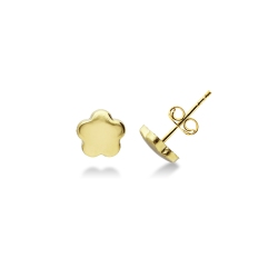 Boucles d’oreilles en or jaune 18k en forme de fleur