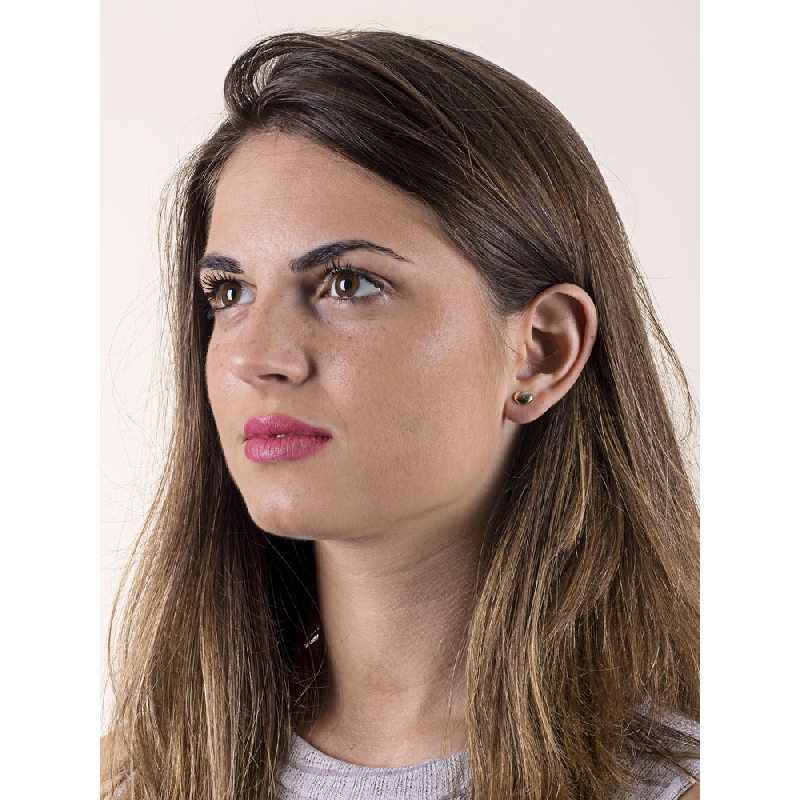 Puces tendance à cœur en or jaune 18k