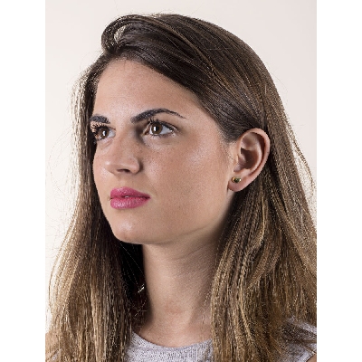 Puces tendance à cœur en or jaune 18k