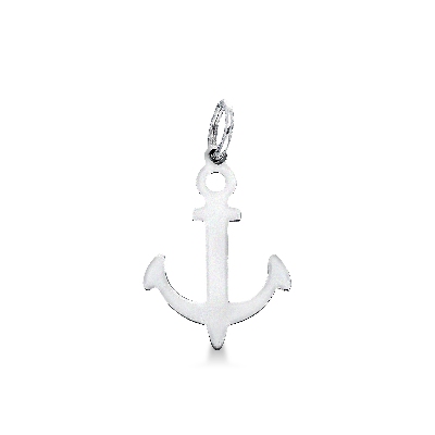 Pendentif Ancre en or blanc 18k 1,5 cm