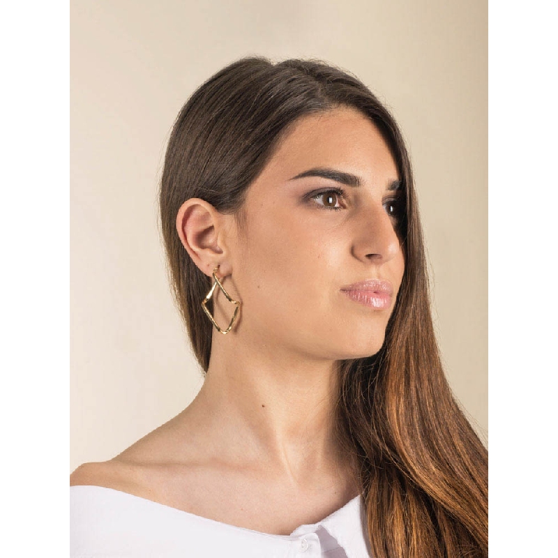 Boucles d’oreilles or jaune 18k au design géométrique